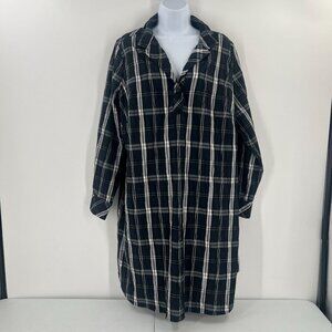 Foxcroft 14W Plus Size Sloane Plaid Shirt Dress‎ Windowpane Preppy Layering